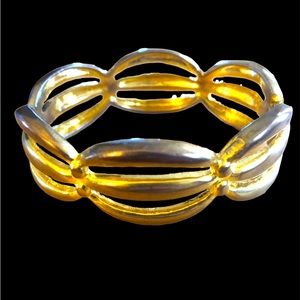 Gold Tone‎ Disco Clasp Buckle Design Bracelet Retro